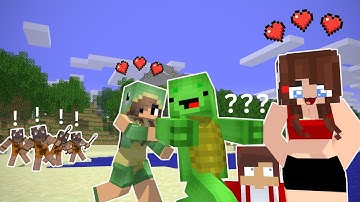 MAIZEN : JJ and JJ Sister On The Island Escape - Minecraft Animation JJ and Mikey