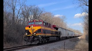 CP 470 Mixed Freight with KCS 4888 ES44AC Moving at 50mph through Elm Grove Park 3-16-2022