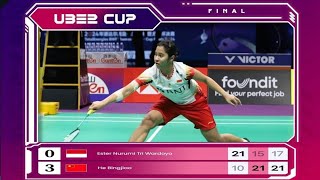 🔴LIVE Ester Wardoyo vs He Bingjiao FINAL UBER CUP INDONESIA VS CHINA | BADMINTON LIVE HARI INI
