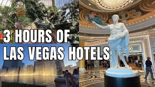 3 Hours Walking Las Vegas Hotels | Renowned Bellagio, Mirage, Palms, Caesars & More | Vegas Hotels