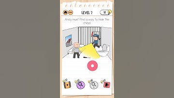 Prison Escape Level 7, Andy must find a way to hide the chisel, Brain Test 2