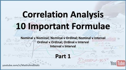 Correlation Analysis: 10 Correlation Formulae - Part 1
