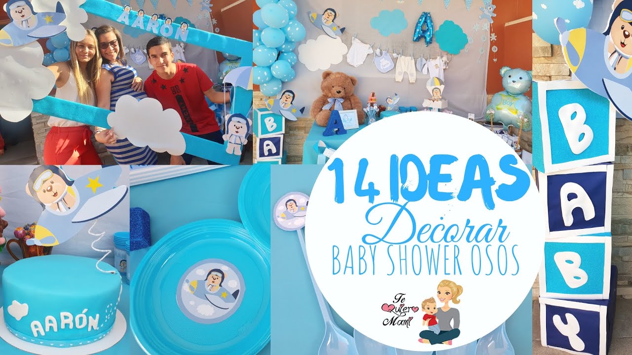 IDEAS PARA DECORAR BABY SHOWER DE NIÑO/BABY SHOWER OSO VOLANDO EN