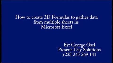 How to Create 3D Formula in Microsoft Excel