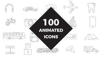 100 Animated Line Icons (Best After Effects Projects)
