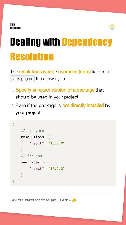 Resolve the Dependency Versions Conflict #npm - YouTube