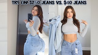 $250 JEANS VS. $40 JEANS TRY ON! Before investing in denim, watch. (AG Jeans / HoneyBum) *Giveaway