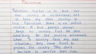 Write a short essay on Patriotism | Essay Writing | English