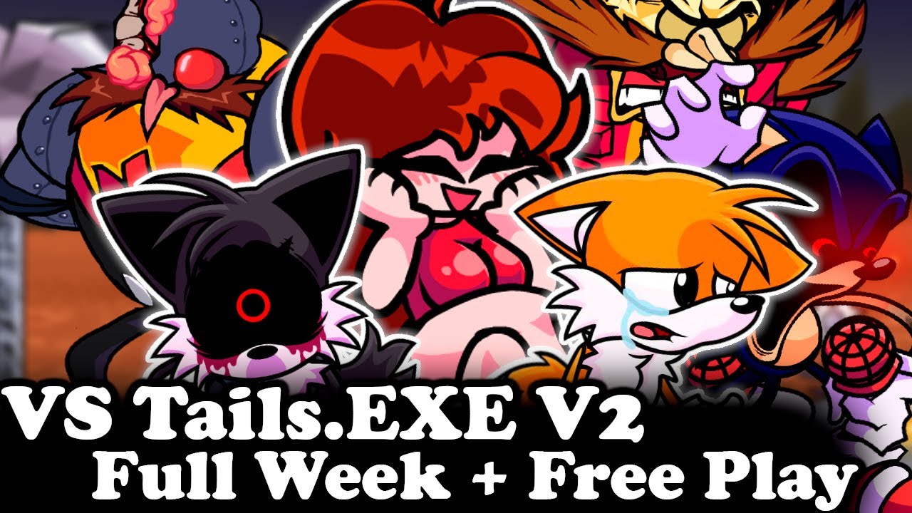 FNF, Vs Tails.Exe V2 Full Week, Mods/Hard/Gameplay