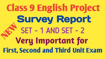 Class 9 English Project || Survey Report || Class 9 Internal Formative Evaluation || Survey Report