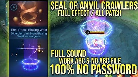 SCRIPT RECALL BLAZING WEST TO SEAL OF ANVIL CRAWLERS FULL SOUND NO PASSWORD ABC & NO ABC FILE YVE