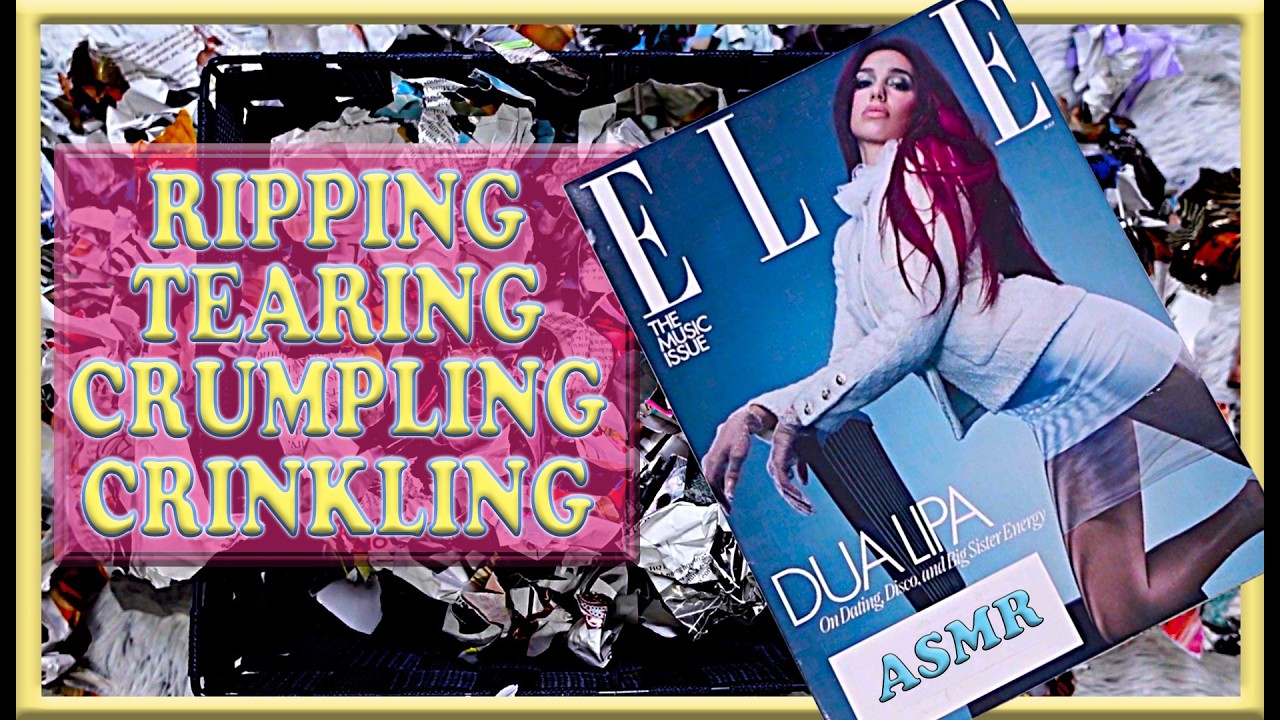 ASMR: Tearing/Ripping/Crinkling Magazine | Page Turning | Paper Sounds | No Talking