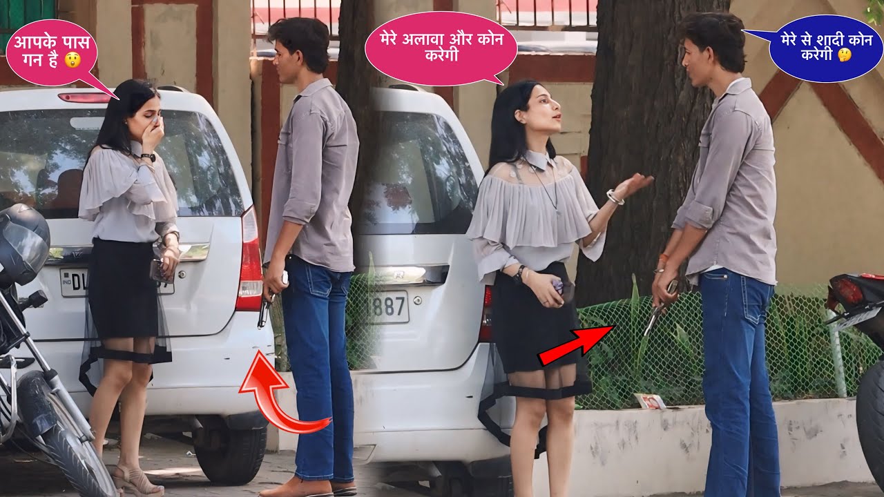 Fake Gun Prank On Stranger Cute Girl 😍 || Gone Wrong || Squad Prank ||