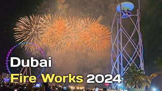 Dubai New Year's Eve Fireworks 2024 | Blue Water Dubai | World Record Fireworks 2024 [4K] HDR