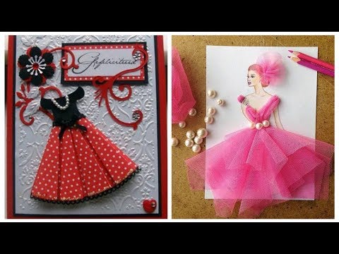Beautiful handmade Girly Greeting Cards with Dress//Greeting Card Design -  YouTube