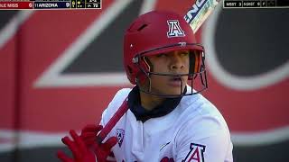 Arizona softball's Dejah Mulipola hits 2nd home run of game and 19th HR of year vs. Ole Miss 5/22/21