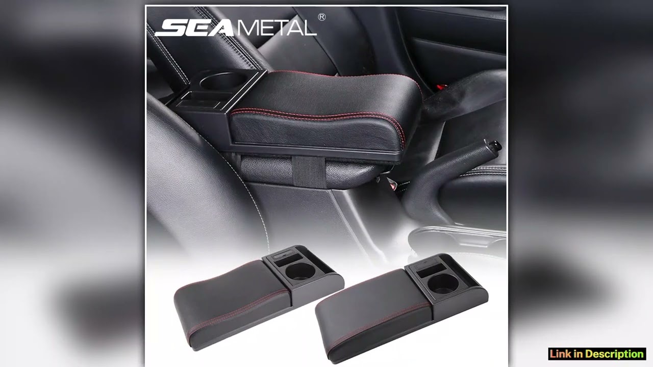 SEAMETAL Car Armrest Box Extender Elbow Support Universal Auto Arm Rest with USB Charging Ports