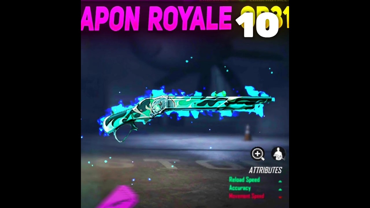 Top 10 rare m1887 gun skin  in free fire 