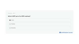 What is NOT part of an SEO roadmap