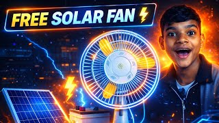 😱 FREE FAN! Bina Bijli Solar Fan Ghar Par Banaya 🔥//how to make solar fan at home