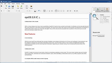 eyeOS 2.x - Open and edit Documents