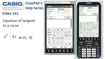 ClassPad Help 141 - Equation Of Tangent To Curve