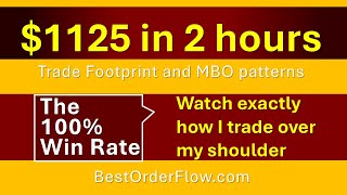 Watch me trading and explaining how i made  $1125 in 2 hours Trading Footprint MBO Market By Order