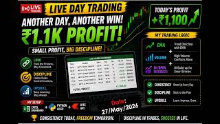 Consistency Over Jackpot Trades | ₹1,100 Profit with Excel + Python | EMA + Volume + OI | Kite API