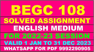 begc 108 solved assignment 2022-23 in english | begc 108 solved assignment 2022-23 | begc 108 2023