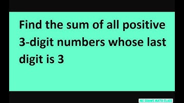Find the sum of all positive 3-digit numbers whose last digit is 3. Arithmetic Series