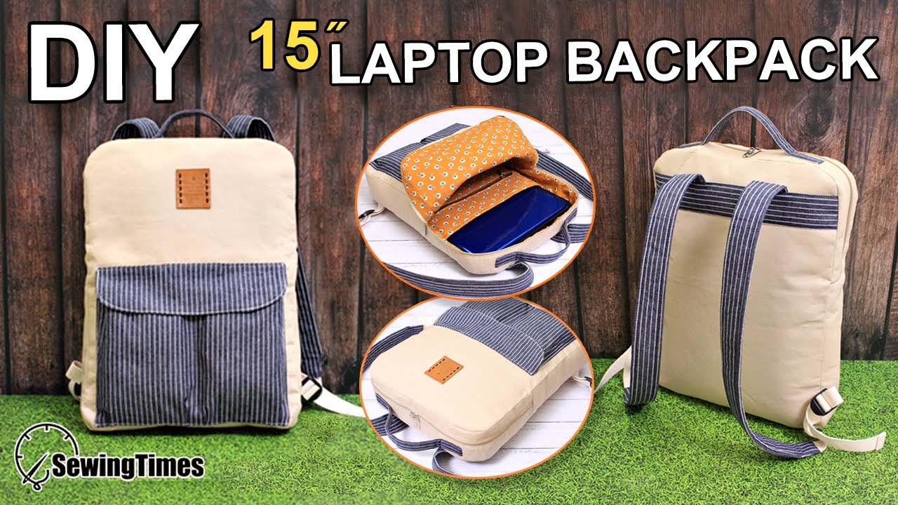 DIY 15″ LAPTOP BACKPACK | 백팩 만들기 | Slim BackPack Sewing Tutorial | Laptop Bag Making [sewingtimes]