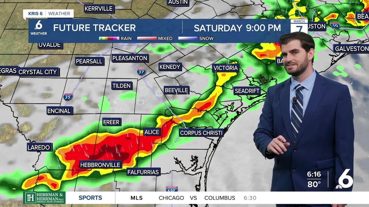 Storms on the way for the Coastal Bend as we head into Saturday night