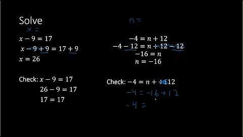Solving Equations by Adding or Subtracting (Pre-Algebra)