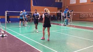 Jim Laugesen gør comeback for Gentofte. Mixed double med Anne Pedersen vs Hillerød Badminton