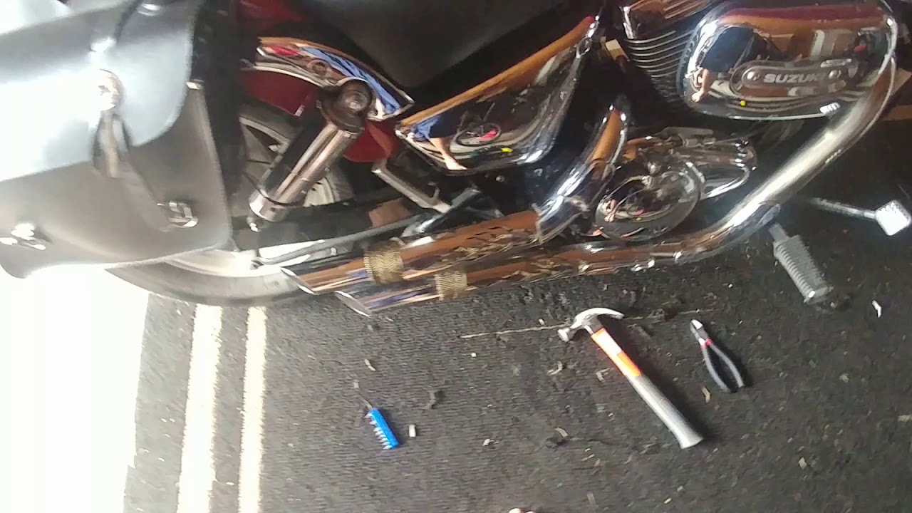 2001 vz800 custom built straight pipes with home made lollipop baffles YouTube