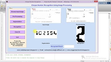 Cheque Number Recognition Using Matlab Project Code