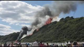 Bournemouth beach hut on fire