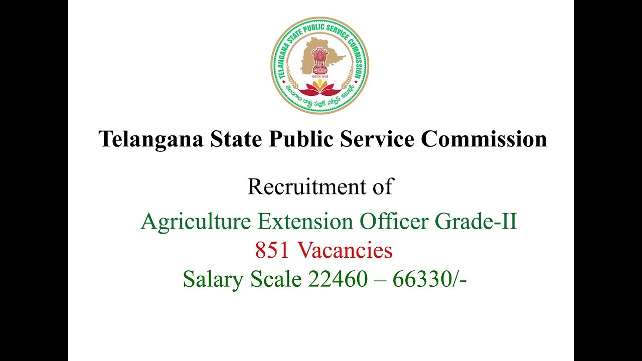 Jobs In Telangana State Public Service Commission Agriculture