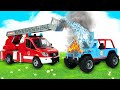 Veículos de serviço. Como o Caminhão de Bombeiros Ajuda em Emergências? Vídeo Infantil sobre Carros.