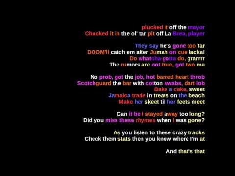 MF DOOM - That's That - Rhymes highlighted