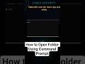 How to Open Folder Using Command Prompt @CyberSkills1