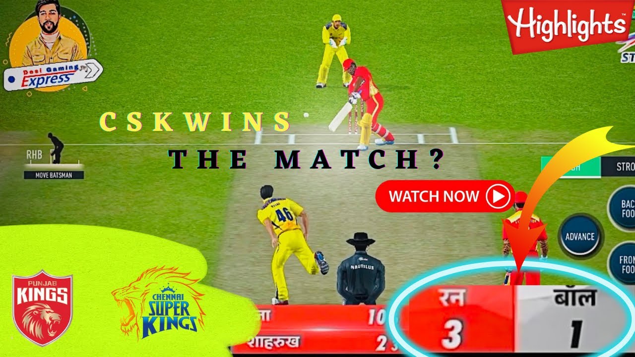 Last Over Drama | CSK v PBKS Tata IPL 2023 in Real Cricket 20 - YouTube