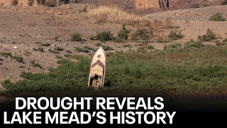 Lower water level on Lake mead reveals artifacts from the past