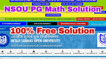 NSOU Free Math solve(All)🔥🔥 #nsou