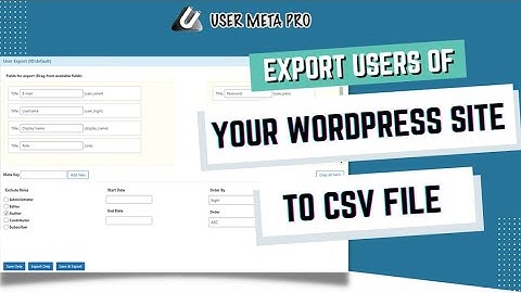 How to Export WordPress Users to CSV File using User Meta Pro