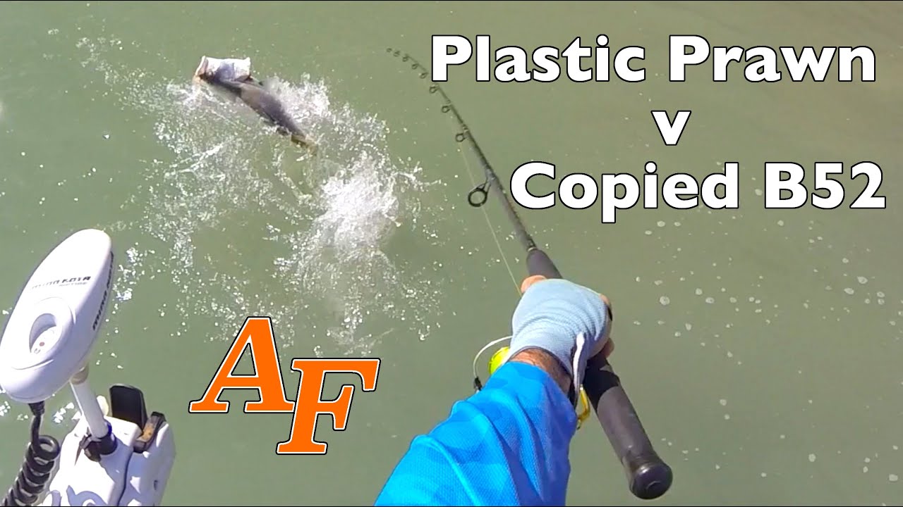 kayak flight Plastic Prawn v Copied B52 Hardbody Lure Andysfishing Andy's Fishing Video EP.247