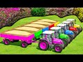 SPECIAL SOYBEANS HARVEST &amp; LOAD WITH FENDT COLORED TRACTORS &amp; HARVESTERS - FS22
