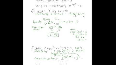 Solving logarithmic equations (solve basic log equations [base 2,10 and e])
