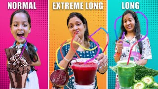 EXTREME Straw Drinking Challenge! 🥤 Cute Sisters Battle!