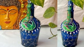 Peacock vase / Waste Bottle Decoration idea / Bottle Art